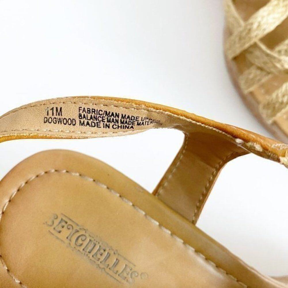 Seychelles - Natural Nude Dogwood Cork Wedge Woven Fibre Sandal Size 11 - Picture 7 of 9